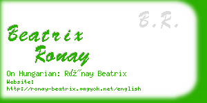 beatrix ronay business card